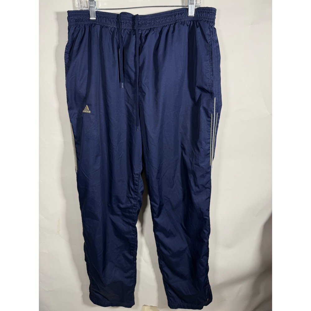 Adidas Mens Navy Blue Athletic Track Pants XL Training Joggers Drawstring XL